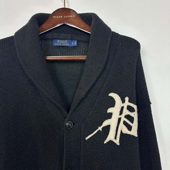 Polo Ralph Lauren P Wing Shawl Neck Cardigan Sweater Rowing Club Large - Picture 4 of 12